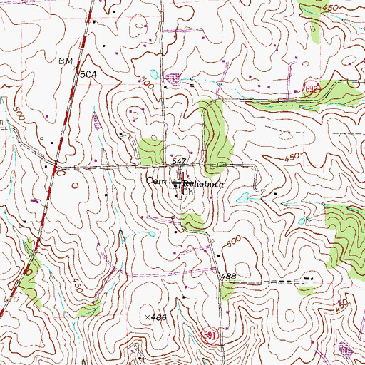 Topographic Map of Rehoboth Church, VA