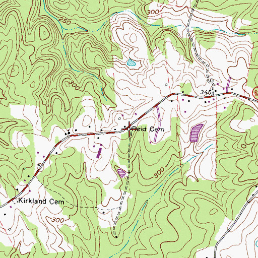 Topographic Map of Reid Cemetery, VA