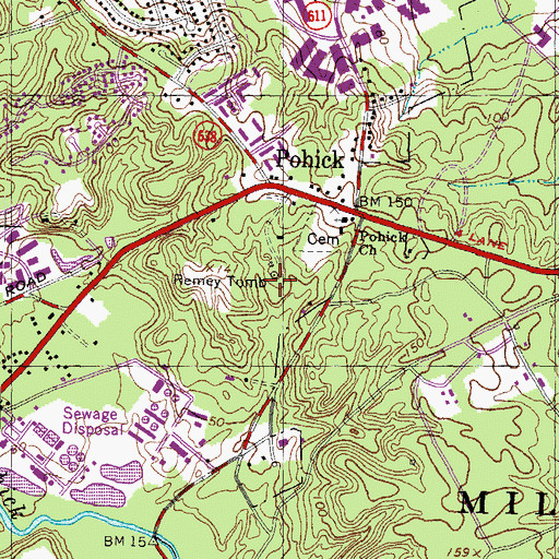 Topographic Map of Remey Tomb, VA