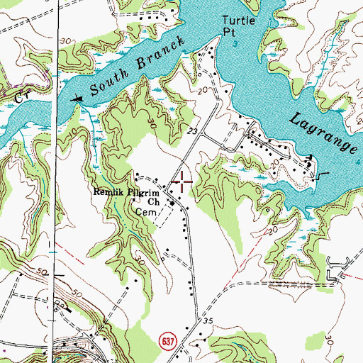Topographic Map of Remlik Pilgrim Church, VA