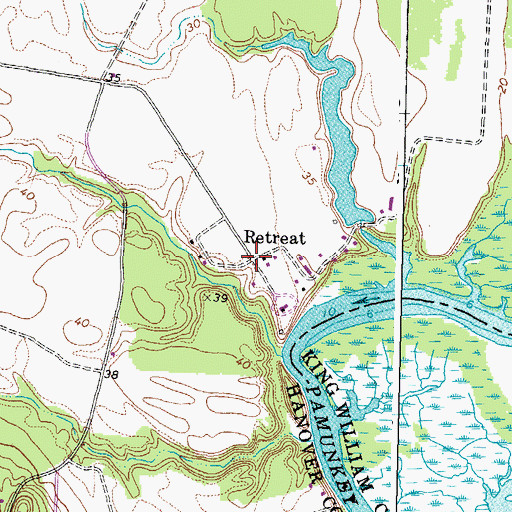 Topographic Map of Retreat, VA