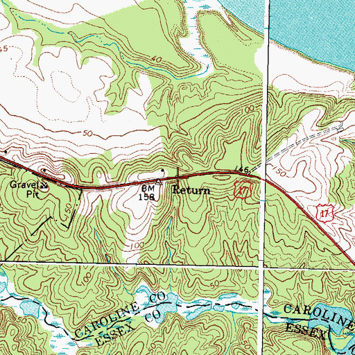 Topographic Map of Return, VA