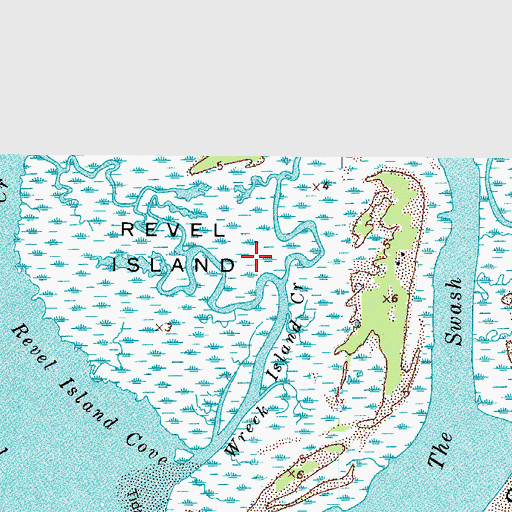 Topographic Map of Revel Island, VA