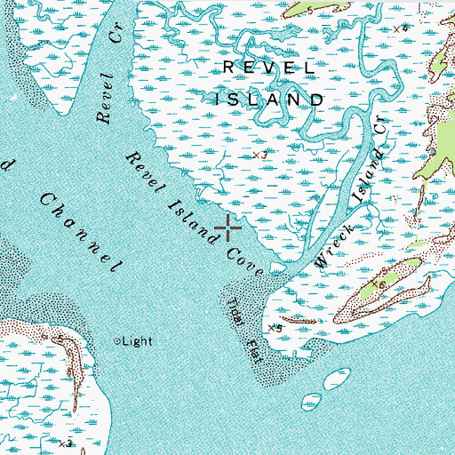 Topographic Map of Revel Island Cove, VA