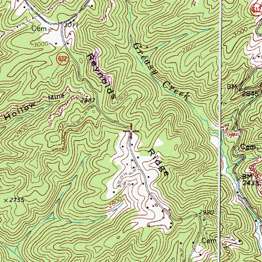 Topographic Map of Reynolds Ridge, VA