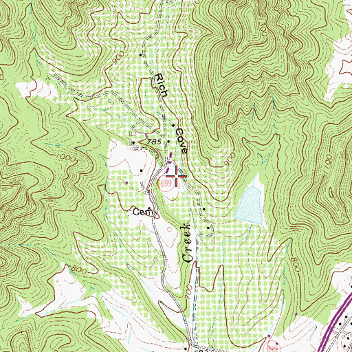 Topographic Map of Rich Cove, VA