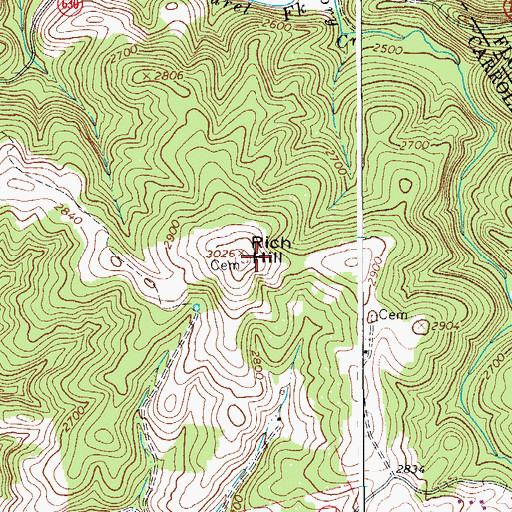 Topographic Map of Rich Hill, VA