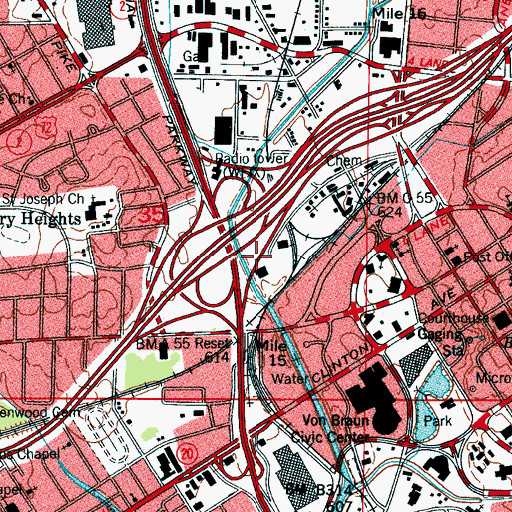 Topographic Map of Traylor Island, AL