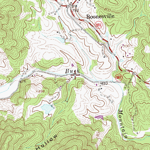 Topographic Map of Rich Hollow, VA