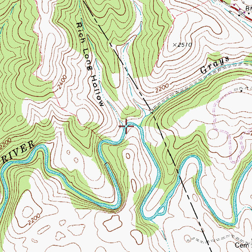 Topographic Map of Rich Long Hollow, VA