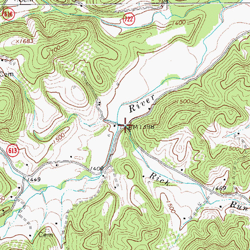 Topographic Map of Rich Run, VA