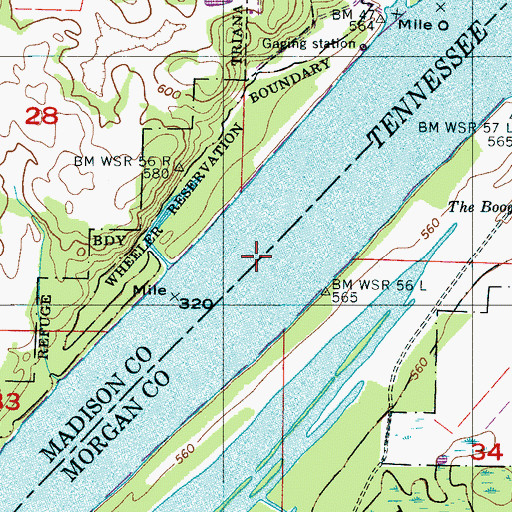 Topographic Map of Triana Bar (historical), AL