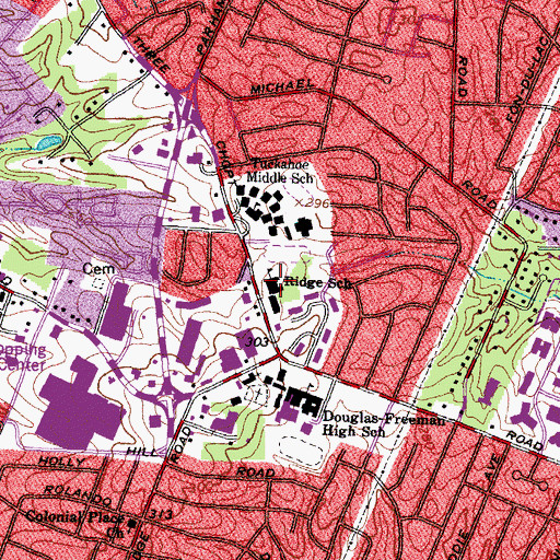 Topographic Map of Ridge Elementary School, VA
