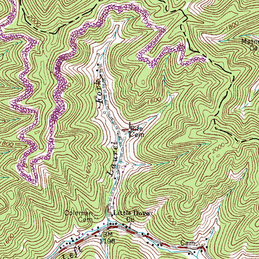 Topographic Map of Rife Cemetery, VA