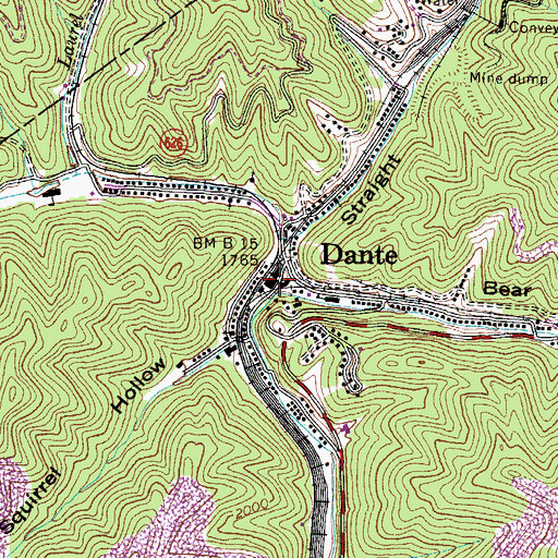 Topographic Map of Right Fork Lick Creek, VA