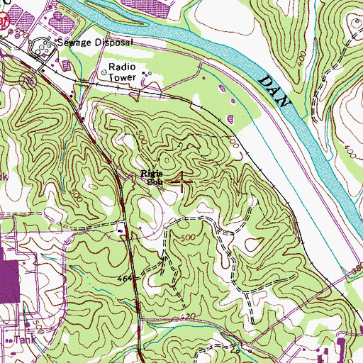 Topographic Map of Rigis School, VA