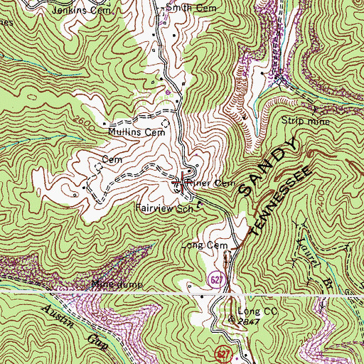Topographic Map of Riner Cemetery, VA