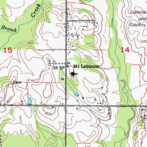 Topographic Map of Twin Technical School, AL
