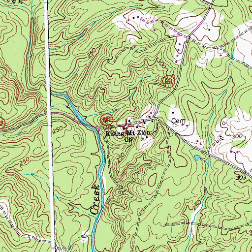 Topographic Map of Rising Mount Zion Baptist Church, VA