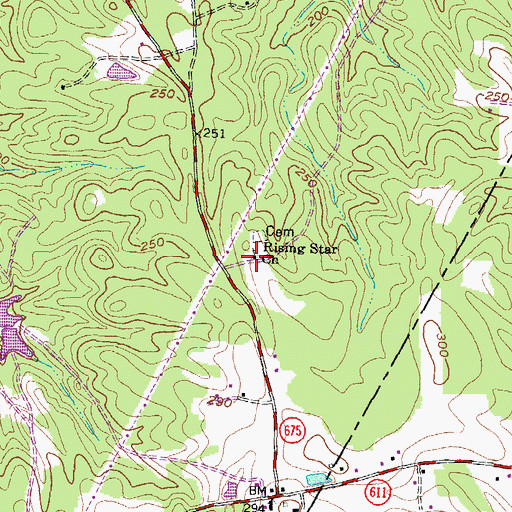Topographic Map of Rising Star Church, VA