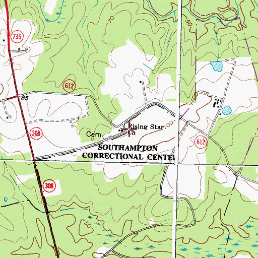 Topographic Map of Rising Star Church, VA
