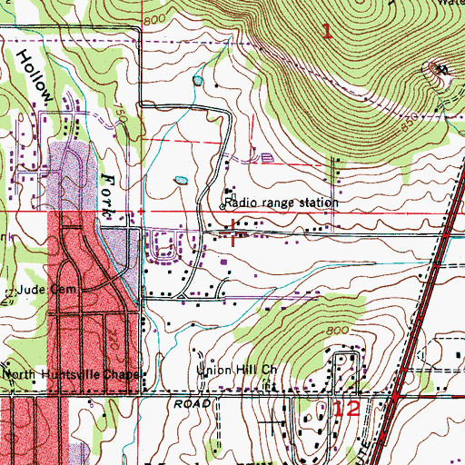 Topographic Map of Union Chapel Missionary Baptist Church, AL