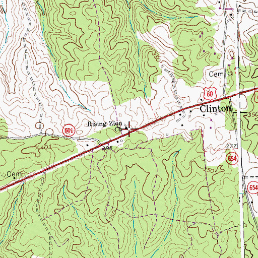 Topographic Map of Rising Zion Church, VA