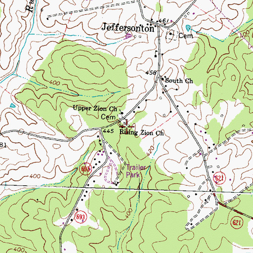 Topographic Map of Rising Zion Church, VA