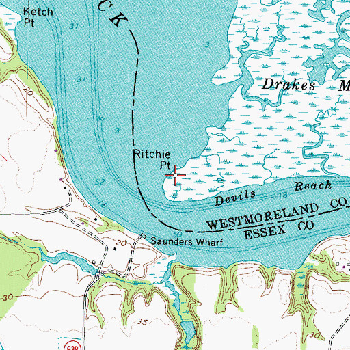 Topographic Map of Ritchie Point, VA