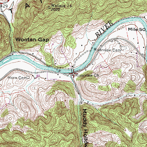 Topographic Map of Riverview Church, VA
