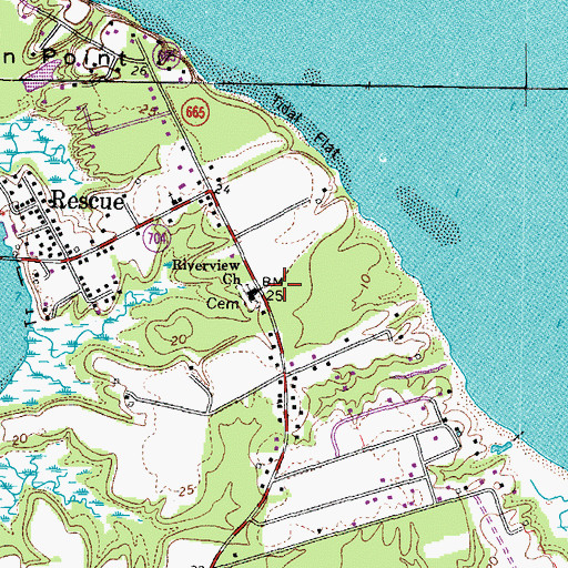 Topographic Map of Riverview Church, VA