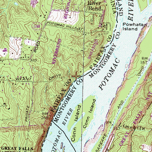 Topographic Map of Riverview Park, VA