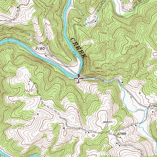 Topographic Map of Road Creek, VA