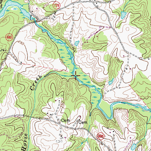 Topographic Map of Roan Horse Creek, VA
