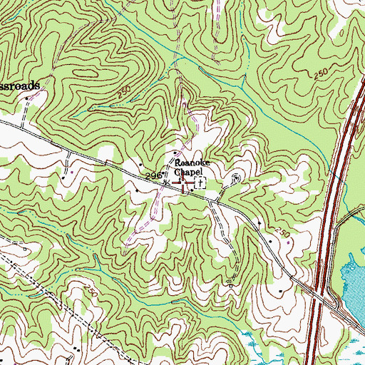 Topographic Map of Roanoke Chapel, VA