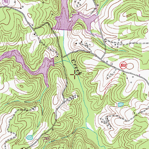 Topographic Map of Roaring Fork, VA