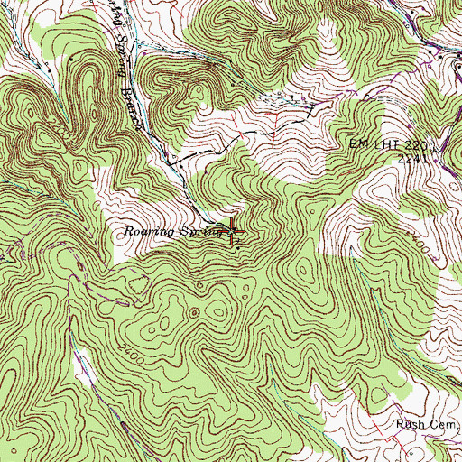 Topographic Map of Roaring Spring, VA