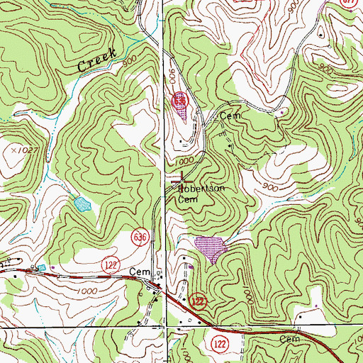 Topographic Map of Robertson Cemetery, VA