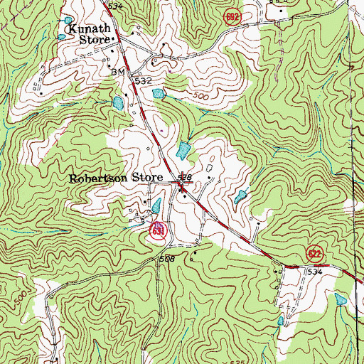 Topographic Map of Robertson Store, VA