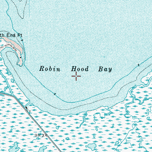 Topographic Map of Robin Hood Bay, VA