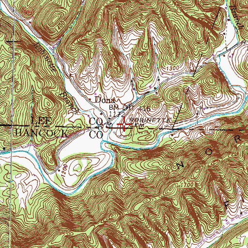 Topographic Map of Robinette Cemetery, VA