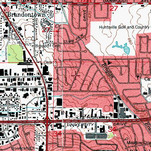 Topographic Map of University Park, AL