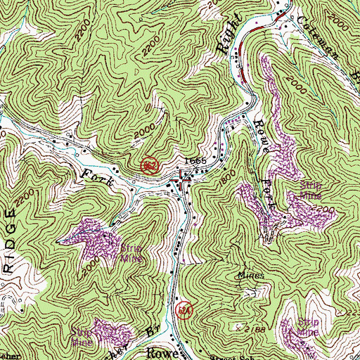 Topographic Map of Robinson Fork, VA