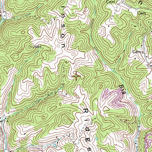 Topographic Map of Robinson Ridge, VA