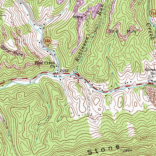Topographic Map of Robinson Run, VA
