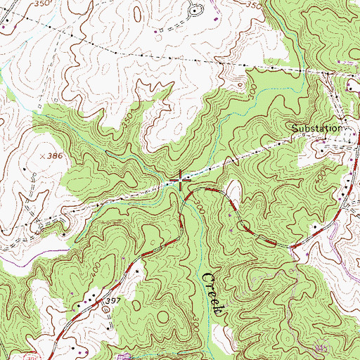 Topographic Map of Rock Castle Creek, VA