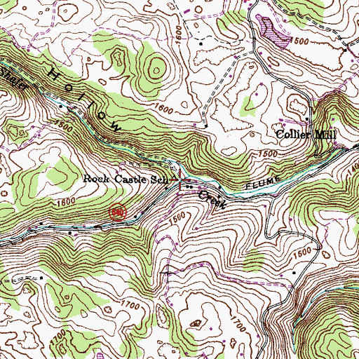 Topographic Map of Rock Castle School, VA