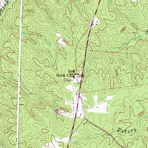 Topographic Map of Rock Church, VA