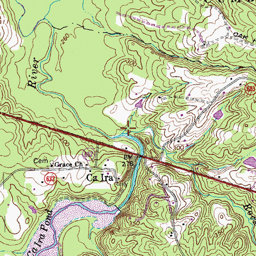 Topographic Map of Rock Creek, VA