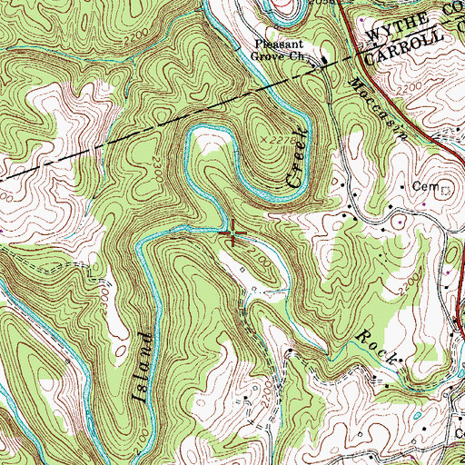 Topographic Map of Rock Creek, VA